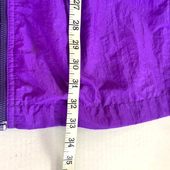 Vintage 90’s Speedo Purple Light Windbreaker Jacket Retro Coat Women’s Large - Picture 9 of 12
